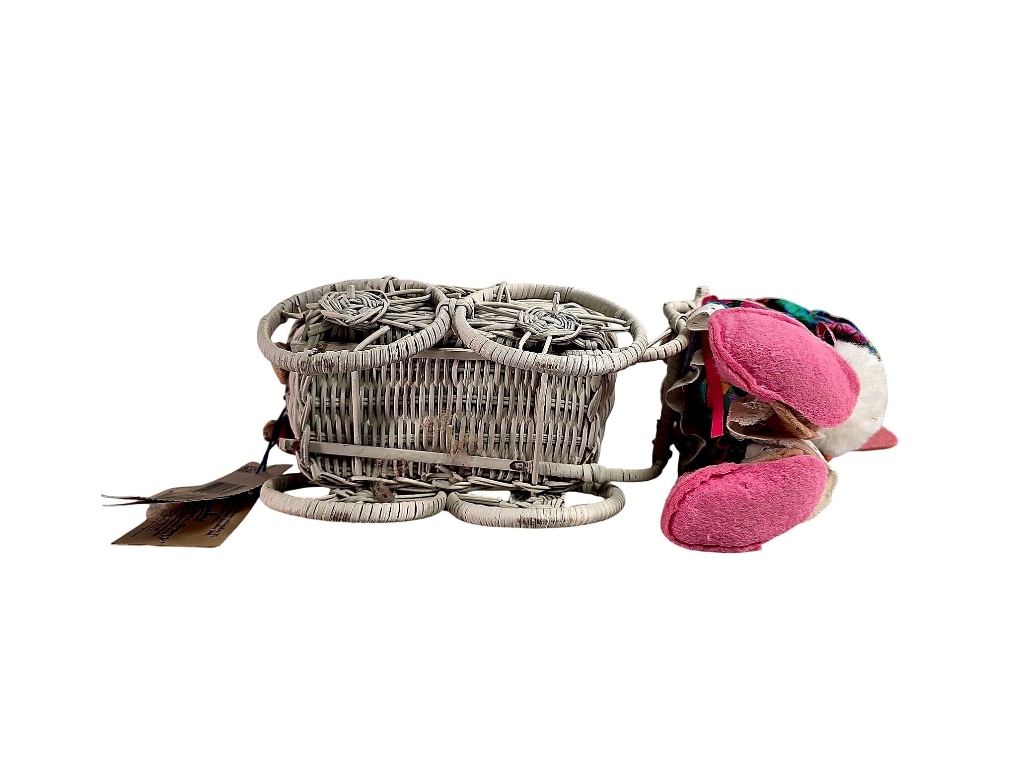 Annalee Mobilitee Bunny with Baby in Wicker Pram 1990s