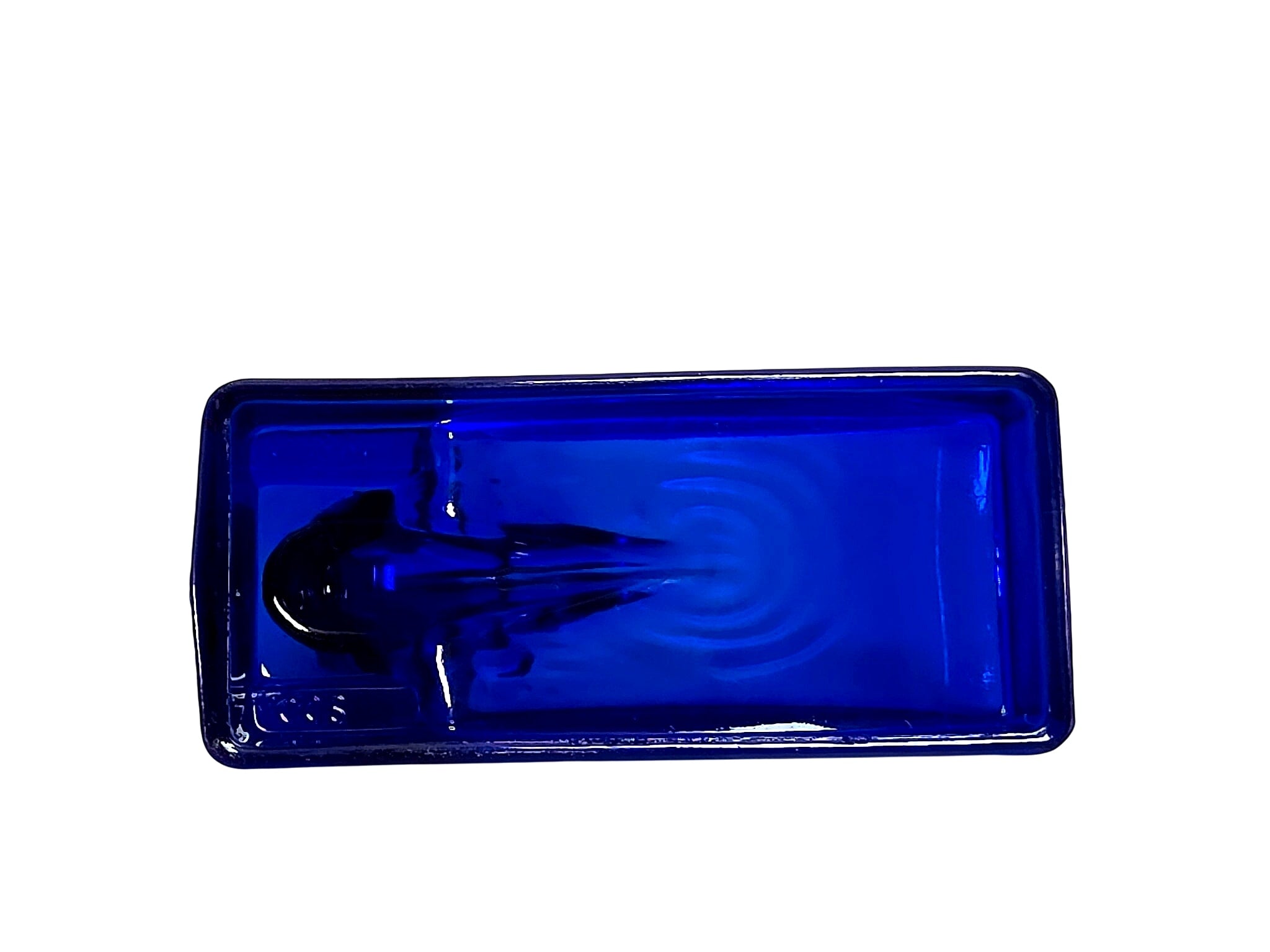 Art Deco 1930s Cobalt Pressed Glass Nude Figural Dish