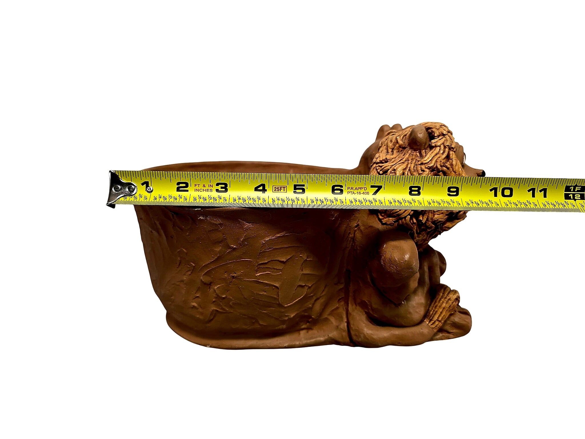Handmade Terracotta Lion and Lioness Figural Planter