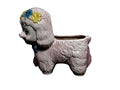 1950s Ceramic Poodle Nursery Planter Pink Glaze