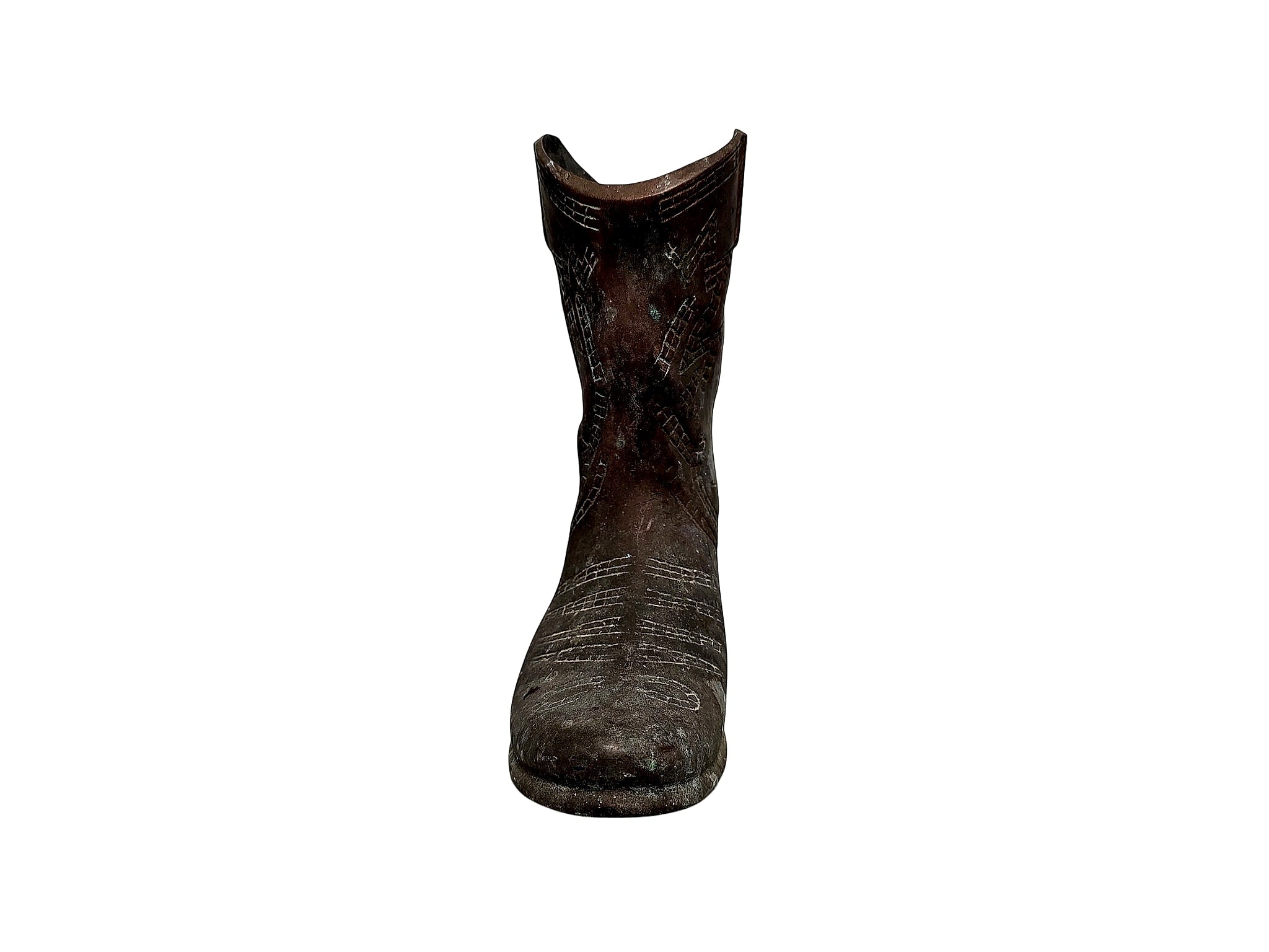 Cast Bronze Cowboy Boot Figurine Mid-Late 20th Century