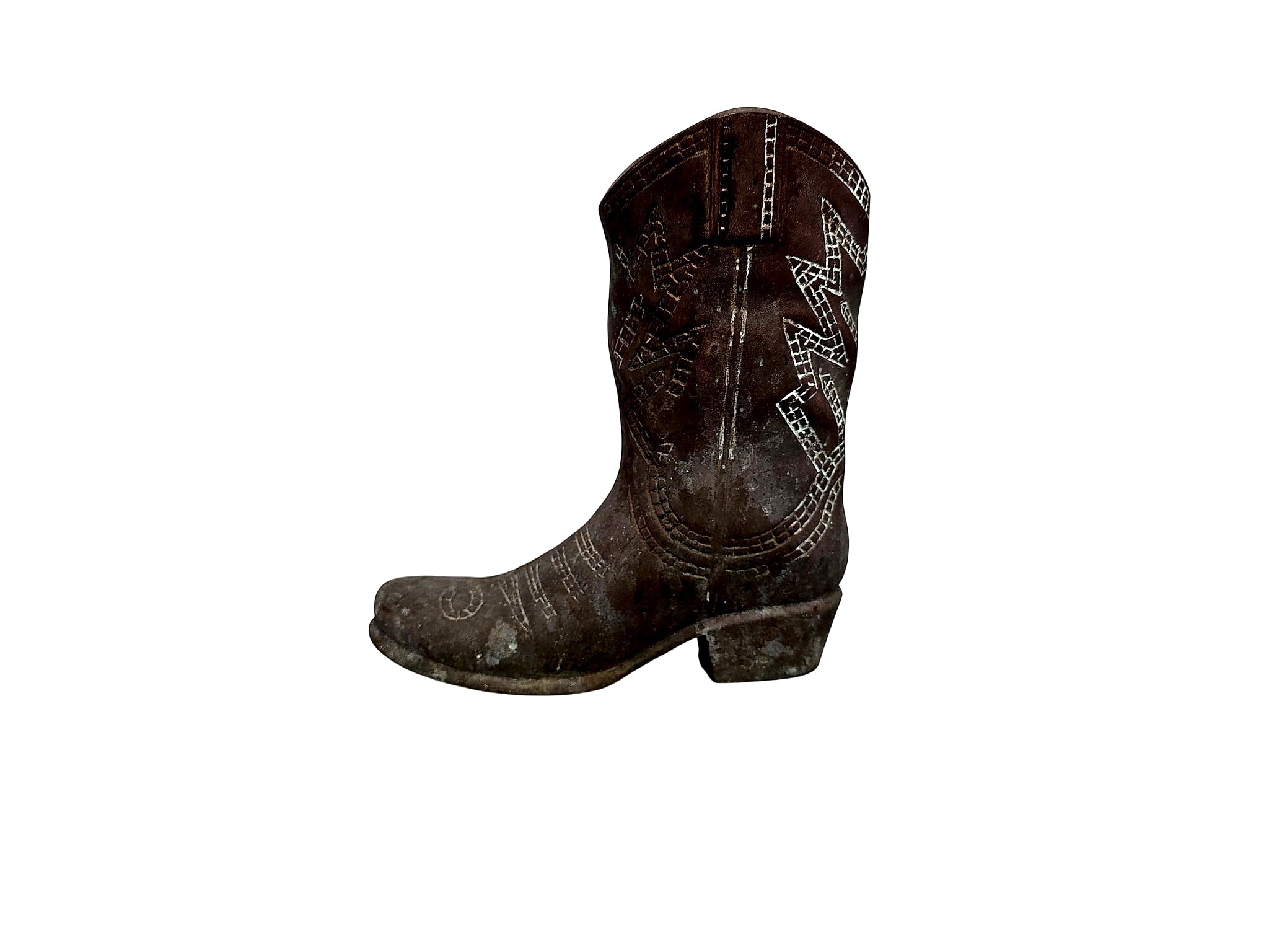 Cast Bronze Cowboy Boot Figurine Mid-Late 20th Century