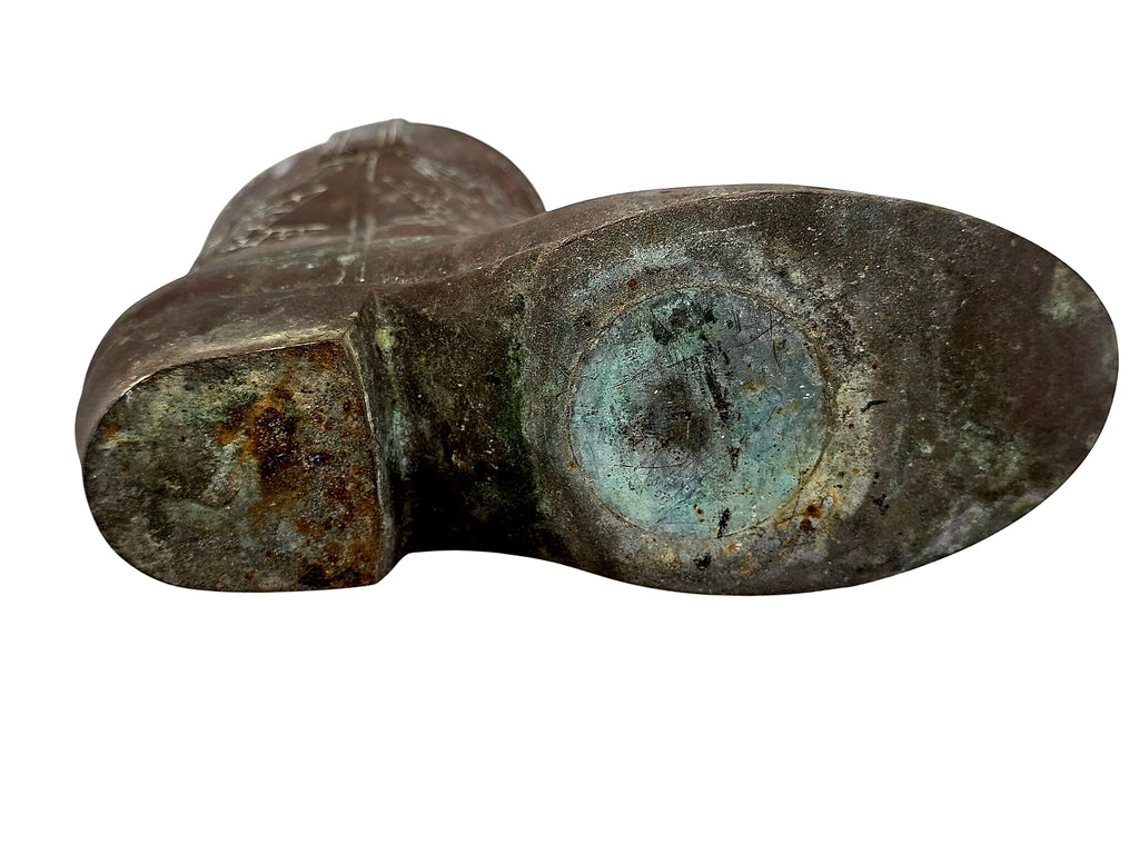 Cast Bronze Cowboy Boot Figurine Mid-Late 20th Century