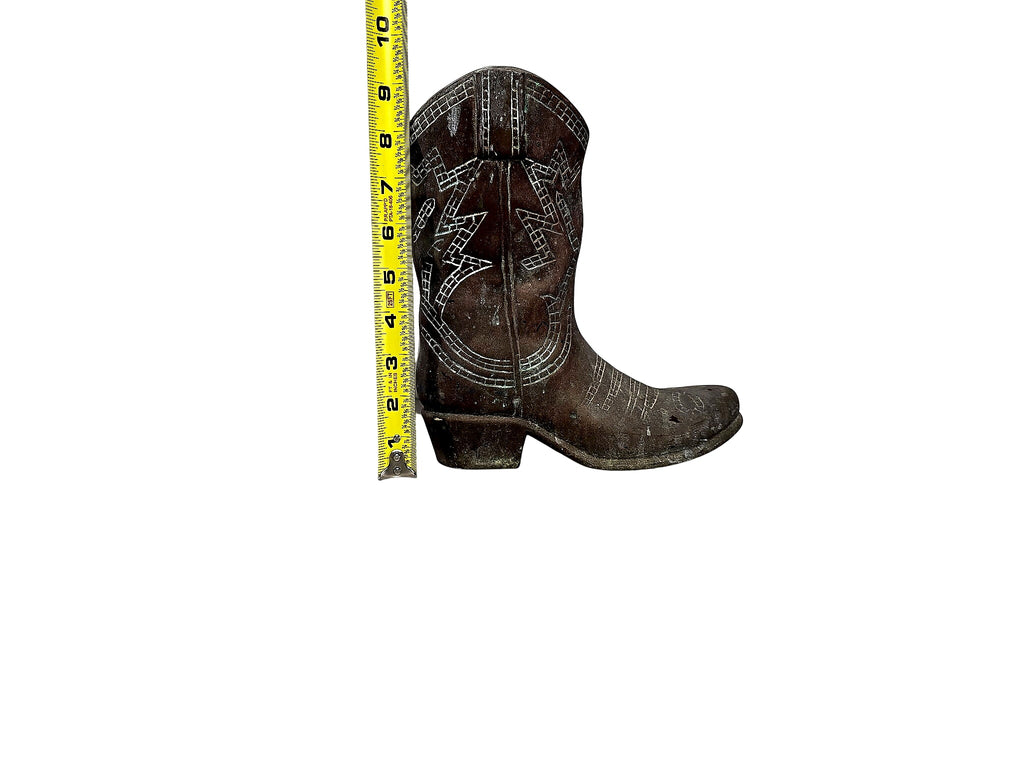 Cast Bronze Cowboy Boot Figurine Mid-Late 20th Century