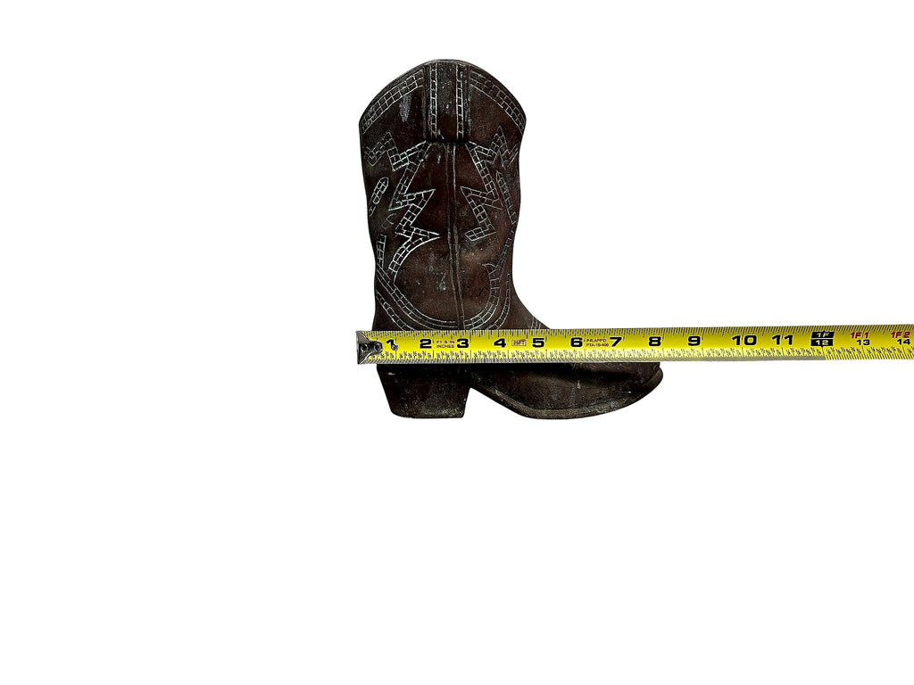 Cast Bronze Cowboy Boot Figurine Mid-Late 20th Century