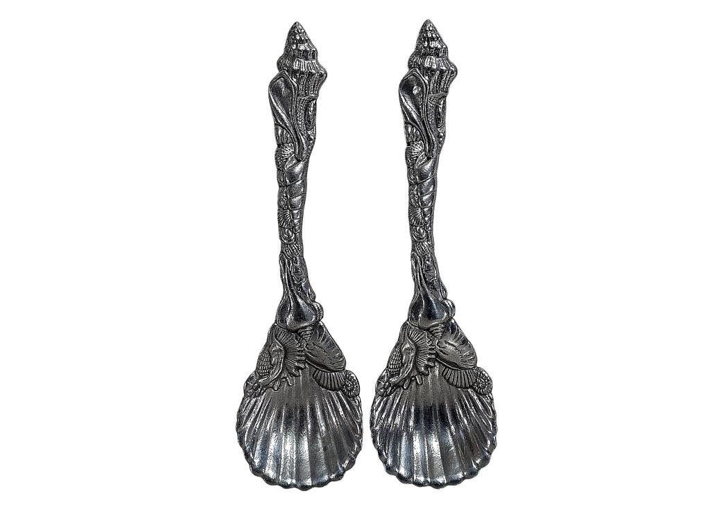 Arthur Court 1993 Aluminum Seashell Serving Spoons Pair