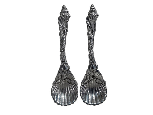 Arthur Court 1993 Aluminum Seashell Serving Spoons Pair