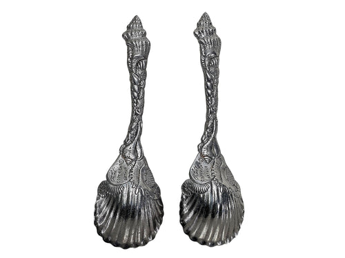 Arthur Court 1993 Aluminum Seashell Serving Spoons Pair