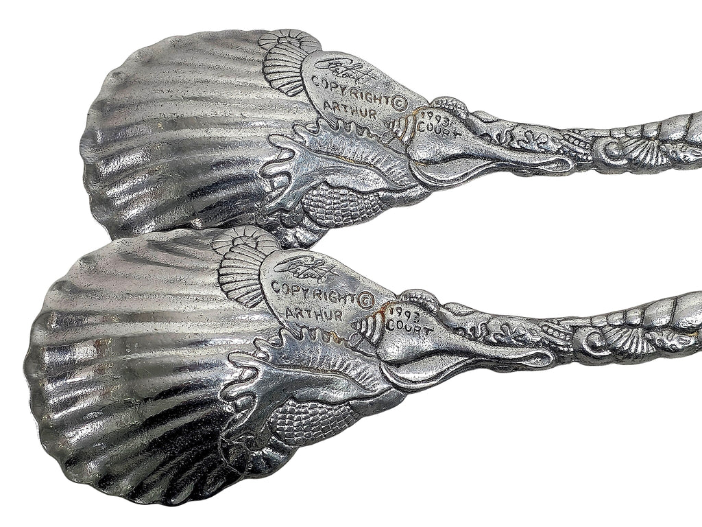 Arthur Court 1993 Aluminum Seashell Serving Spoons Pair