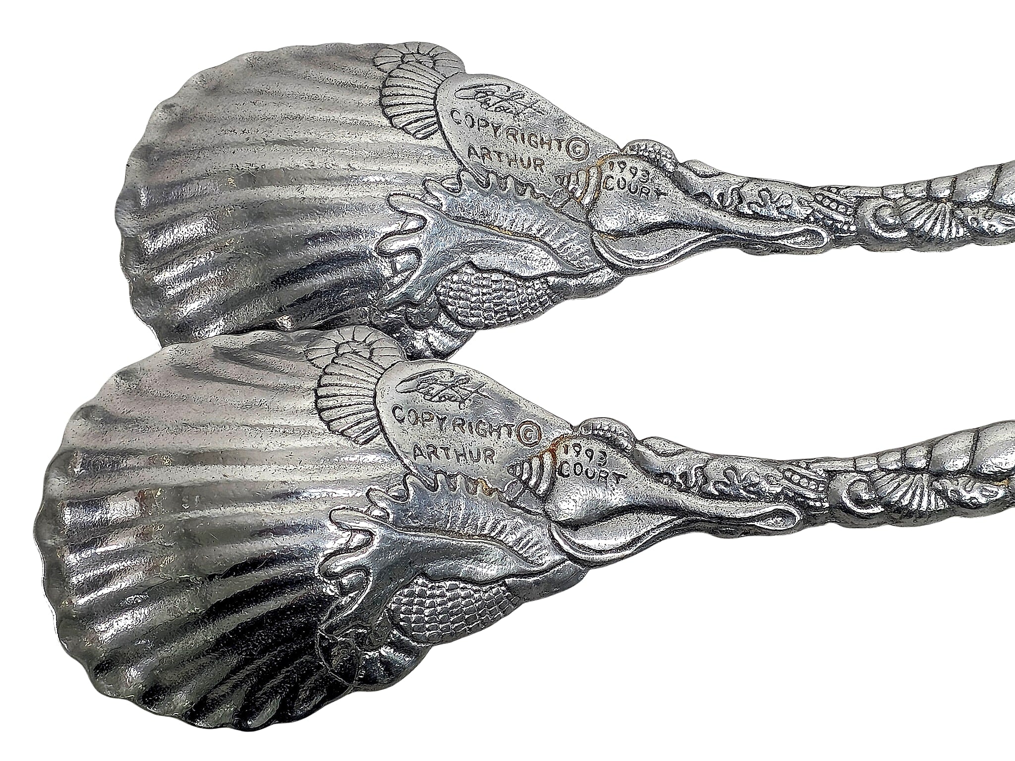 Arthur Court 1993 Aluminum Seashell Serving Spoons Pair