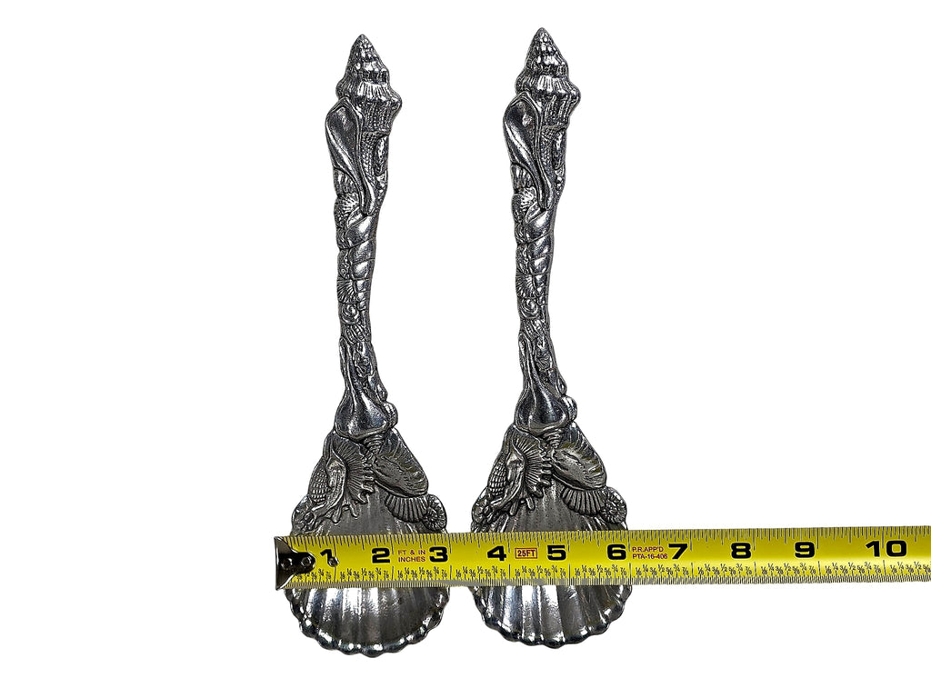 Arthur Court 1993 Aluminum Seashell Serving Spoons Pair