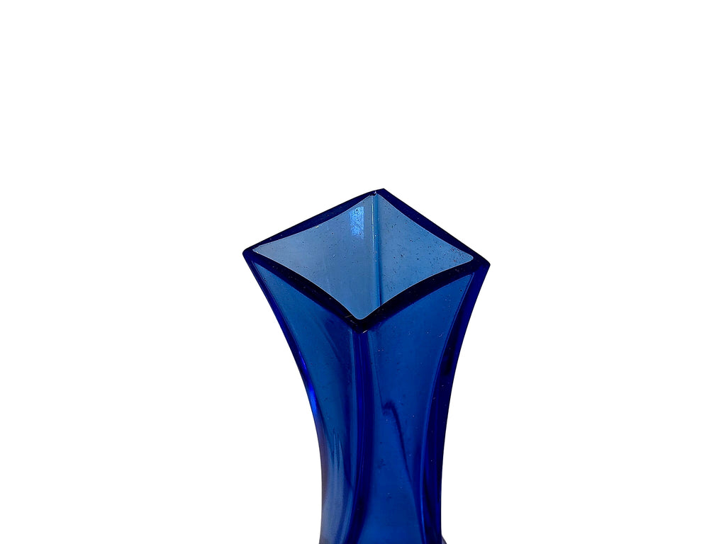 Cobalt Sommerso Cased Art Glass Bud Vase Mid 20th C