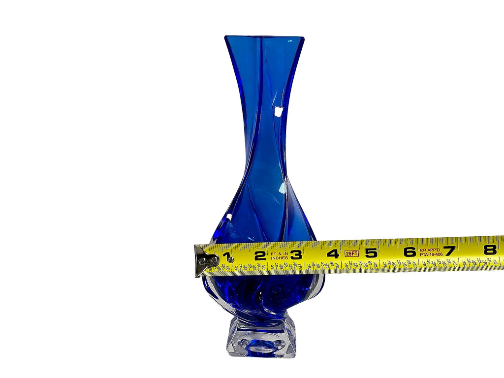 Cobalt Sommerso Cased Art Glass Bud Vase Mid 20th C