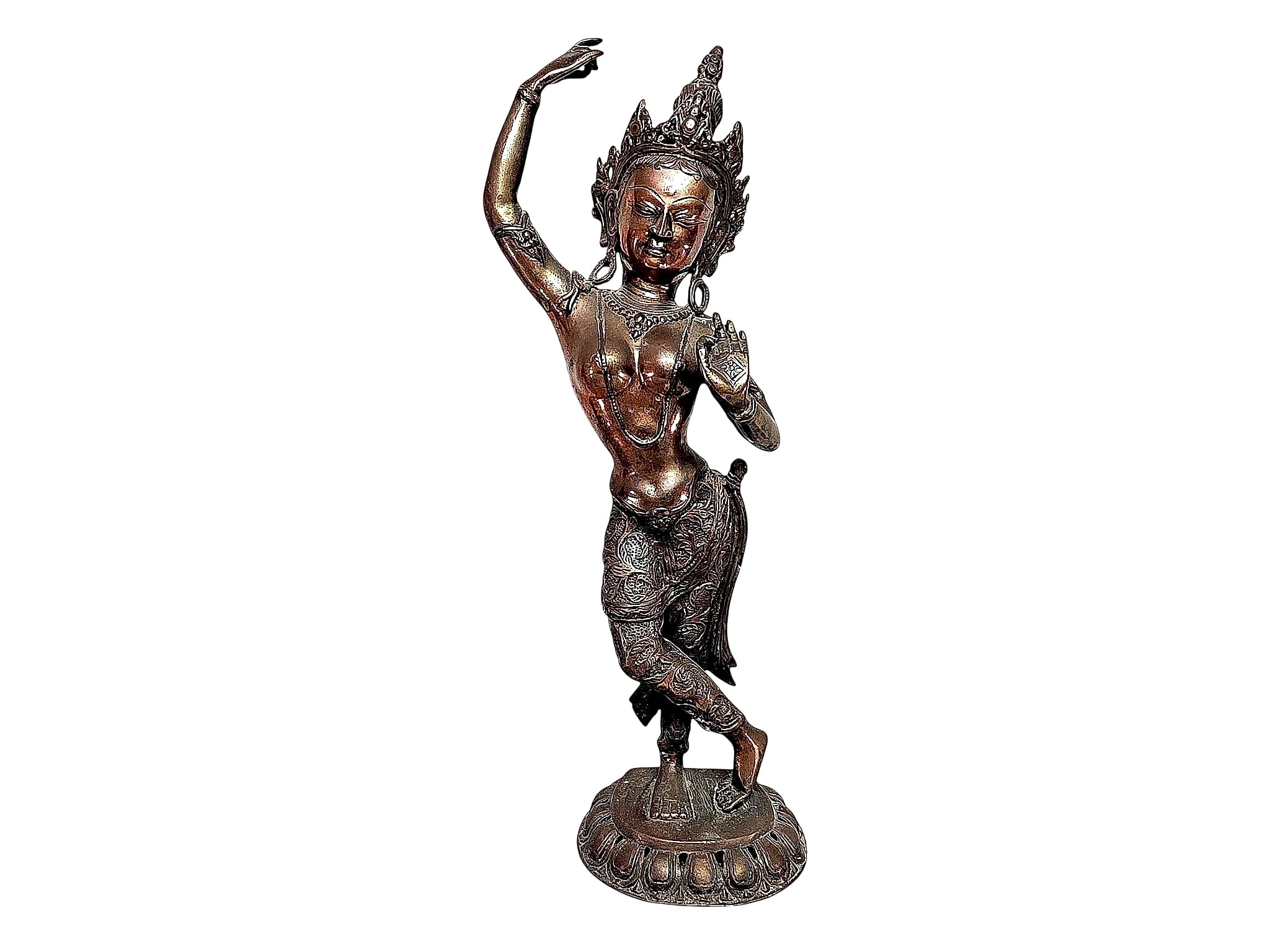 Nepalese Copper Alloy Maya Devi Figure 20th Century