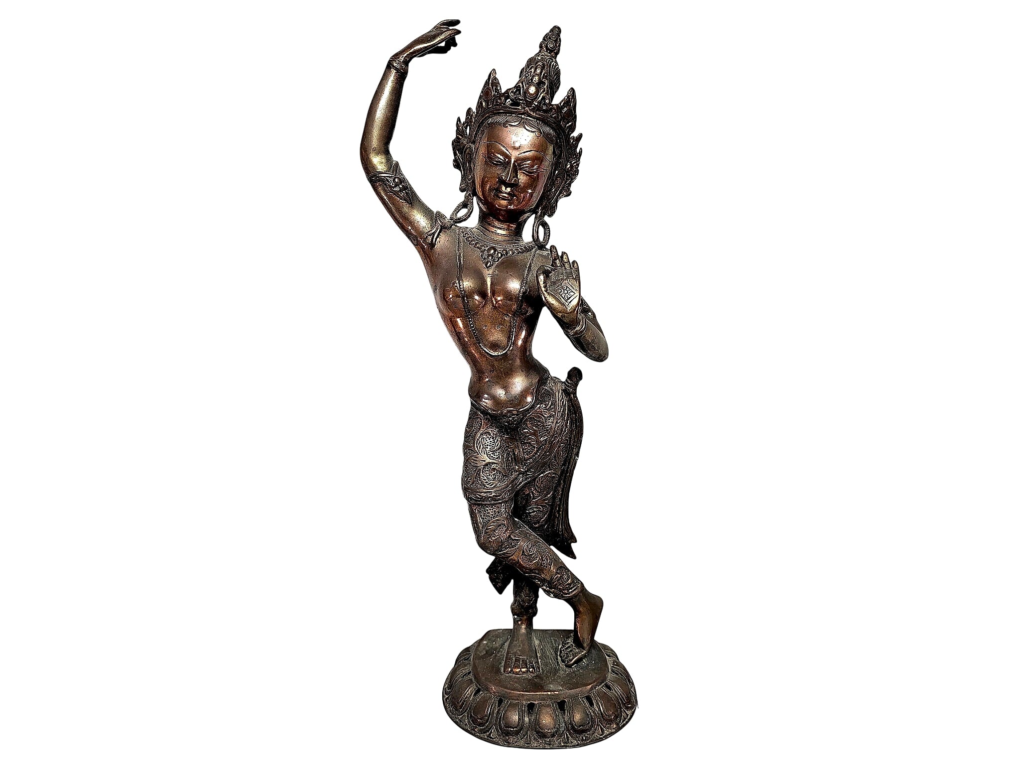 Nepalese Copper Alloy Maya Devi Figure 20th Century