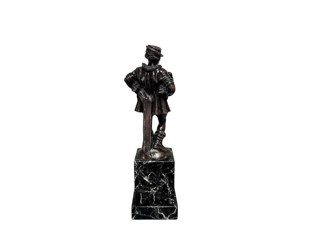 Lenz Austrian Bronze Goose Vendor Figure Marble Base