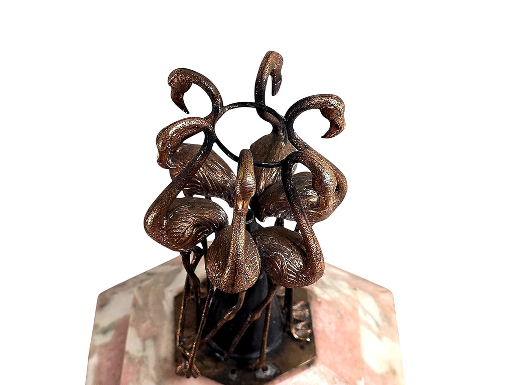 Art Deco Spelter Flamingo Group Marble Base c1920s