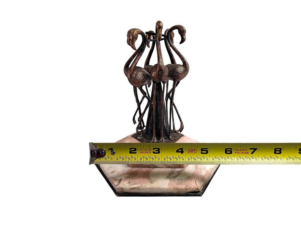 Art Deco Spelter Flamingo Group Marble Base c1920s