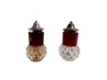 USS Yorktown CV-10 Ruby Flash Glass Shakers Pair