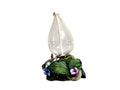Miniature Oil Lamp Blown Glass Font Figural Floral Base