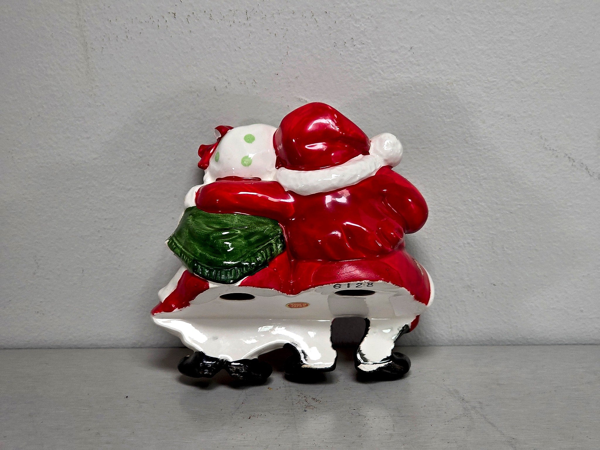 Japan Ceramic Santa Mrs Claus Candle Holder Figurine 1960s