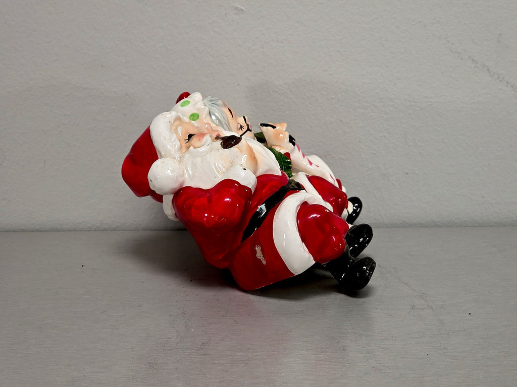 Japan Ceramic Santa Mrs Claus Candle Holder Figurine 1960s